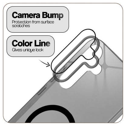 Samsung S24 5g Crystal Clear Anti-Yellowing Wireless Charging Support Case - Crystal Black
