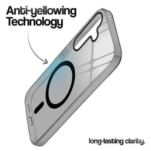 Samsung S24 5g Crystal Clear Anti-Yellowing Wireless Charging Support Case - Crystal Black