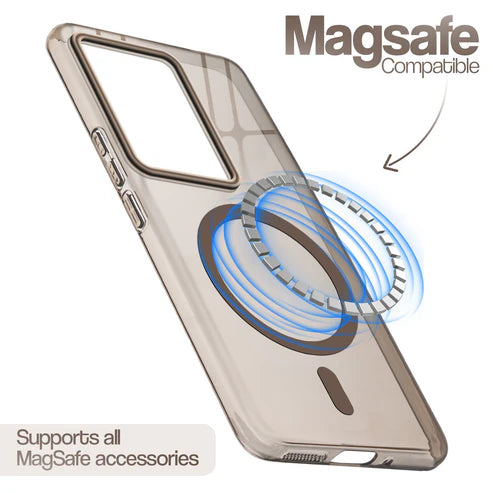 Vivo V27/V27 Pro 5g Crystal Clear Anti-Yellowing Wireless Charging Support Case - Crystal Gold