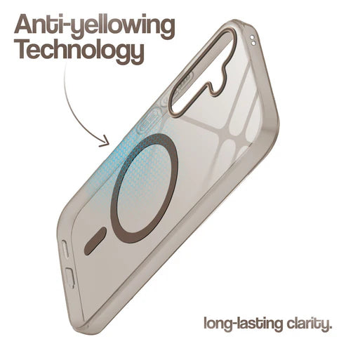 Samsung S24 5g Crystal Clear Anti-Yellowing Wireless Charging Support Case - Crystal Gold