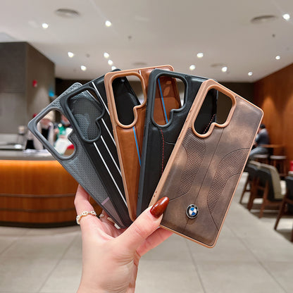 Samsung Ultra Series Luxury Branded Car Logo Leather Case - Mercedes