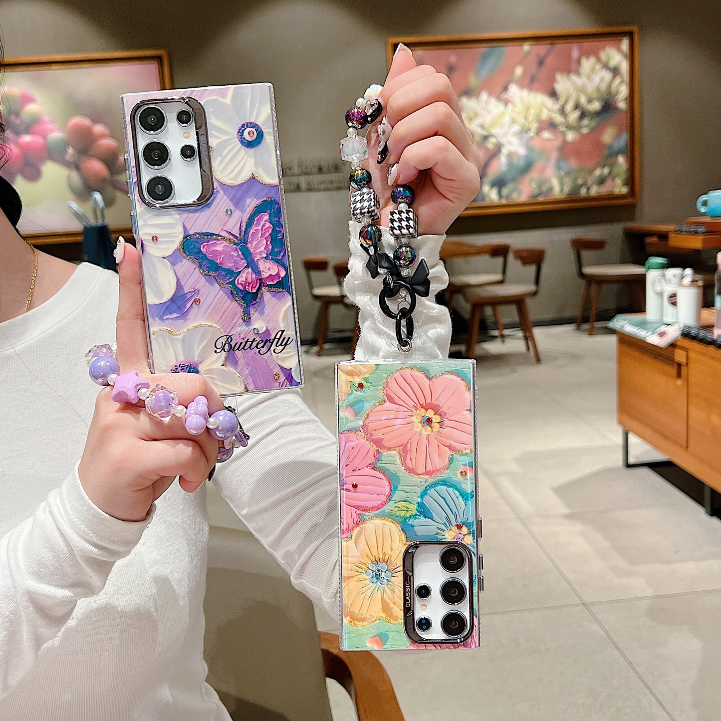 Samsung S23 Ultra 5G 3D Hot Trending Charms Rhinestone Flowers case - Pattern 2