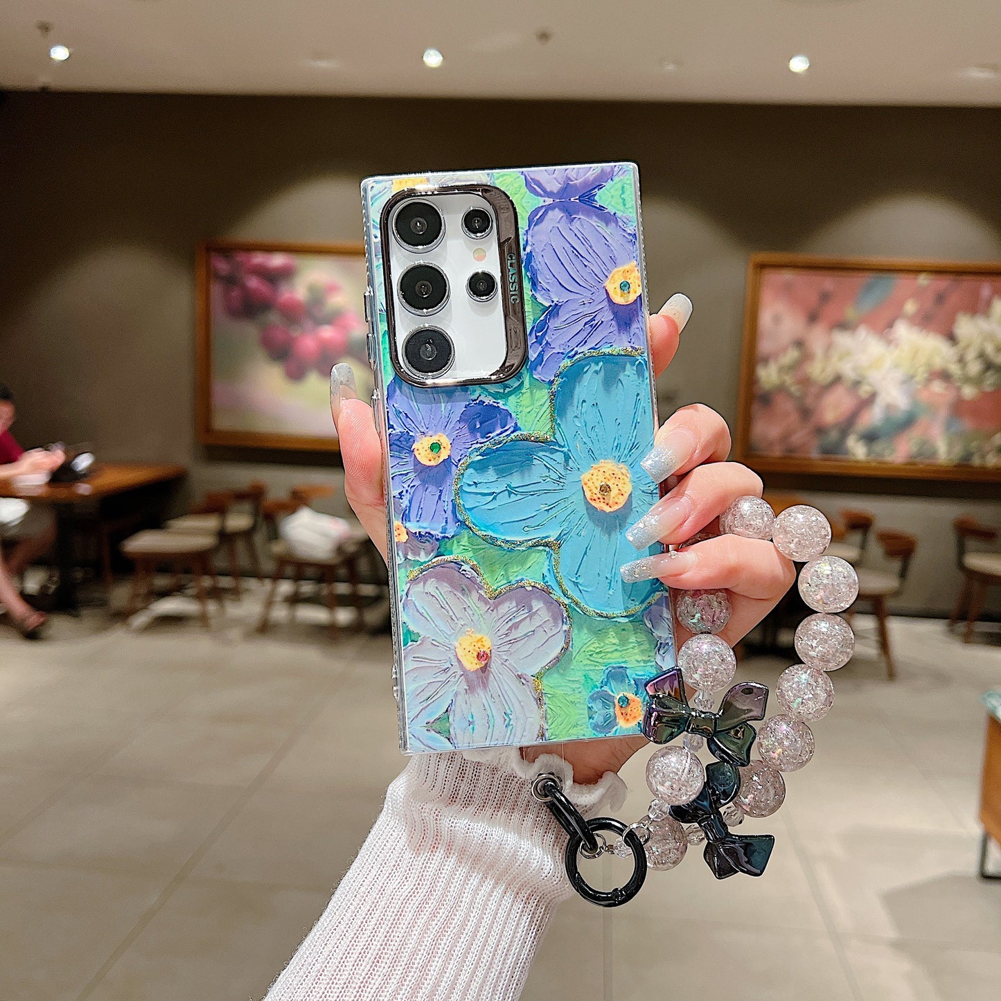 Samsung S24 Ultra 5G 3D Hot Trending Charms Rhinestone Flowers case - Pattern 4