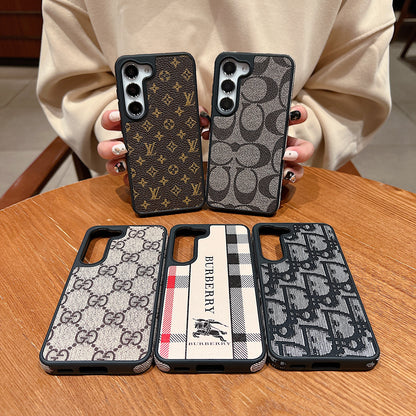 Samsung S23 5g Luxury Branded Leather Designer Case - Burberry