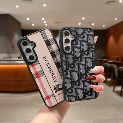 Samsung S23 FE 5g Luxury Branded Leather Designer Case - Burberry