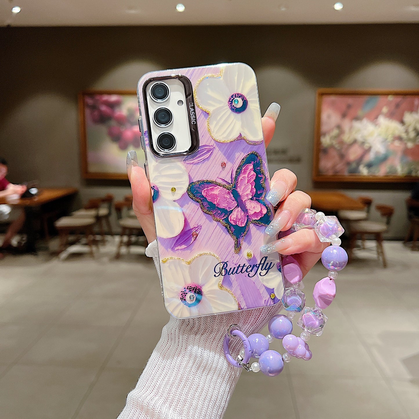 Samsung A35 5G 3D Hot Trending Charms Rhinestone Flowers case - Pattern 6