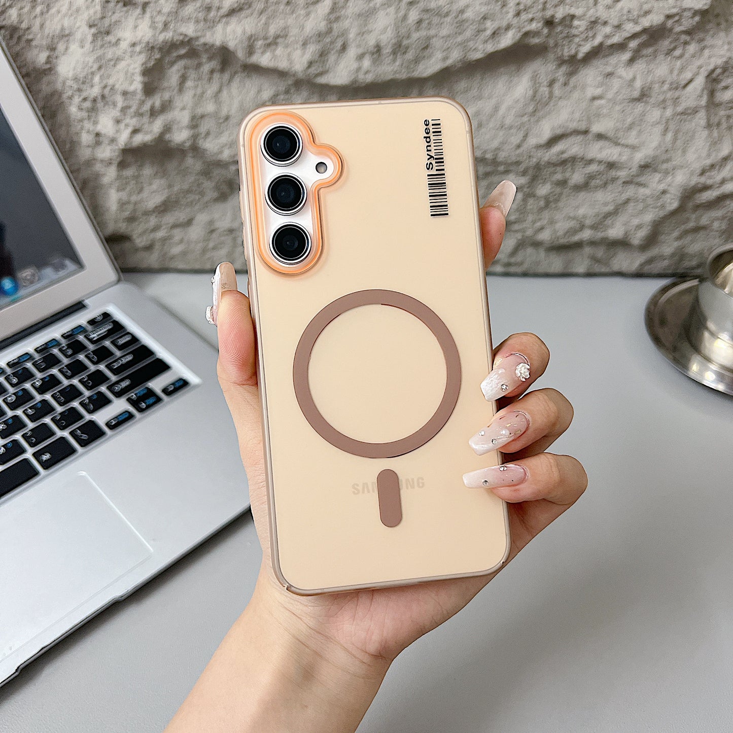 Samsung A15 5G Premium Magnetic Frosted Ultra Slim Back Case - Desert Gold