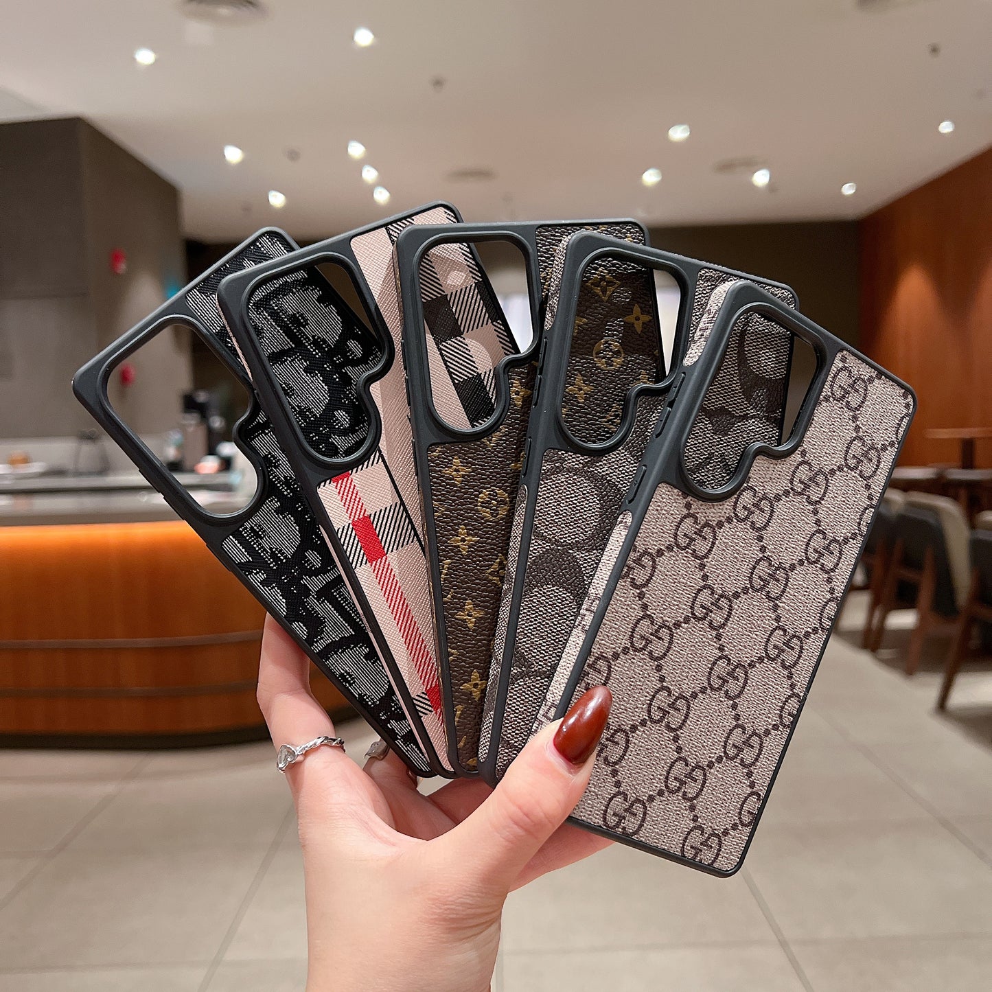 Samsung Ultra Luxury Branded Leather Designer Case - Burberry