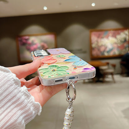 Samsung A55 5G 3D Hot Trending Charms Rhinestone Flowers case - Pattern 5