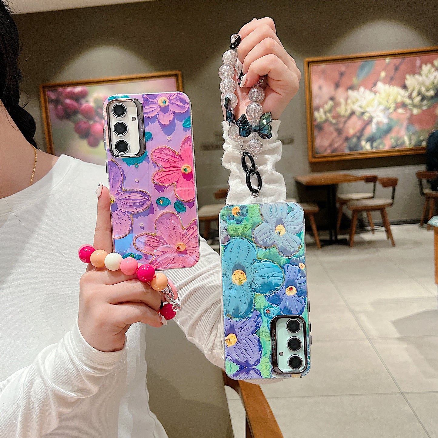 Samsung A35 5G 3D Hot Trending Charms Rhinestone Flowers case - Pattern 3