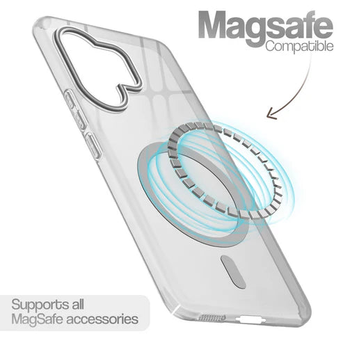 Vivo V60/T4 Pro 5g Crystal Clear Anti-Yellowing Wireless Charging Support Case - Crystal Grey