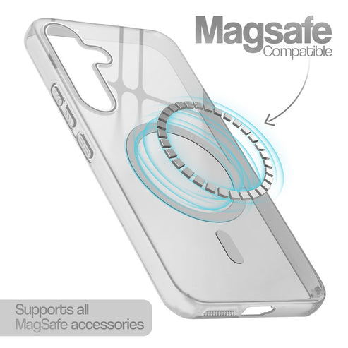 Samsung S24 5g Crystal Clear Anti-Yellowing Wireless Charging Support Case - Crystal Grey