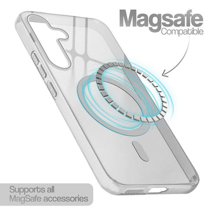 Samsung S24 Fe 5g Crystal Clear Anti-Yellowing Wireless Charging Support Case - Crystal Grey