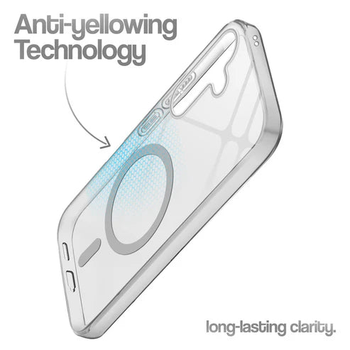 Samsung S24 Fe 5g Crystal Clear Anti-Yellowing Wireless Charging Support Case - Crystal Grey
