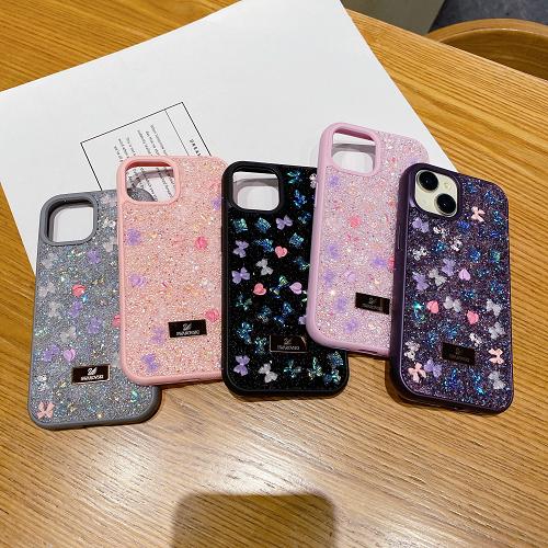 Apple iPhone Swarovski Gliiter Rhinestone Shinning Preminum cases - Natural Titanium