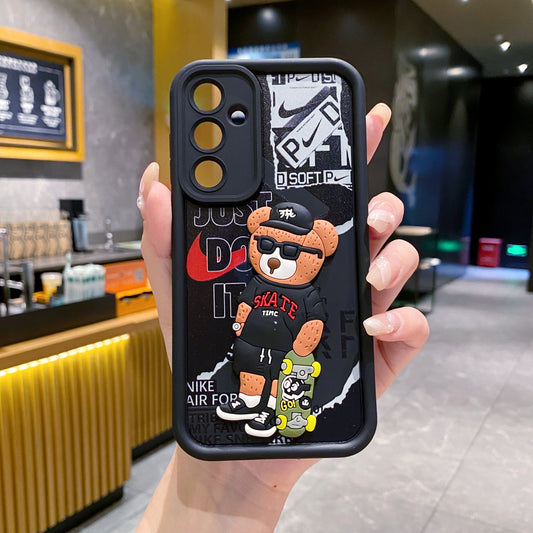Samsung A55 5G Bear Soft Silicone Cute 3D Cartoon Back Cover Case - Bear