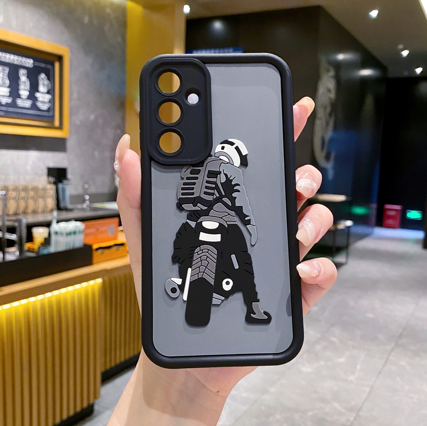 Samsung F55 / M55 5G Moto Rider Soft Silicone Cute 3D Cartoon Back Cover Case - Moto Rider