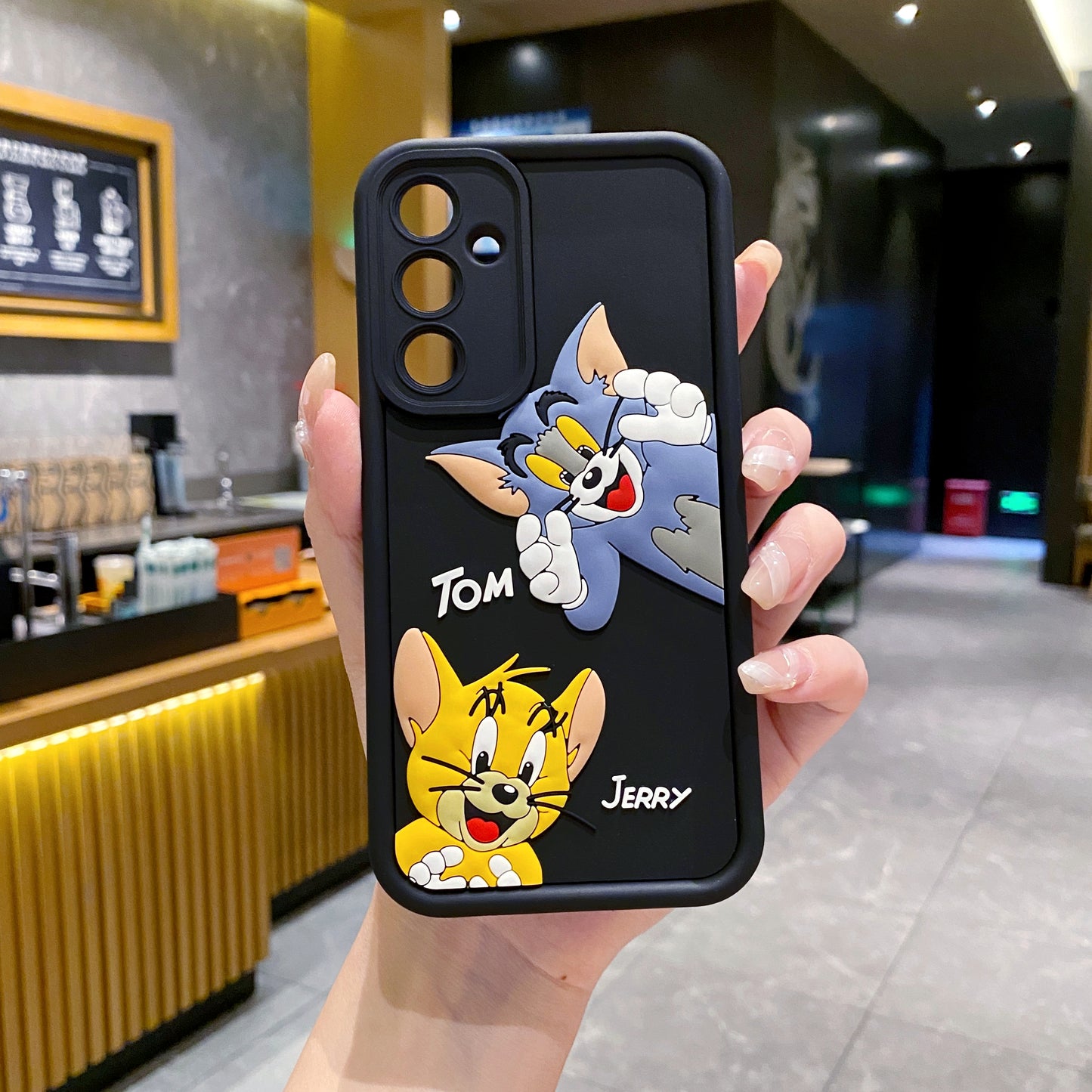 Samsung A55 5G Tom & Jerry Soft Silicone Cute 3D Cartoon Back Cover Case - Tom & Jerry