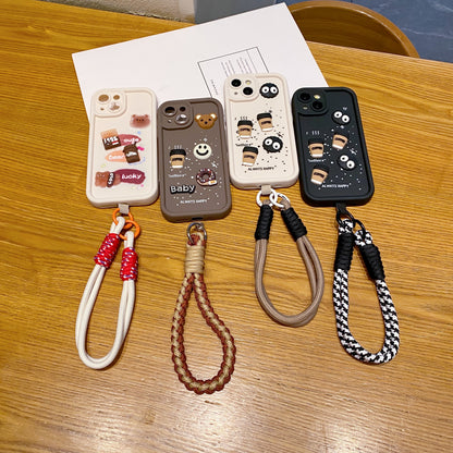 Apple iPhone Coffee Soft Silicone Lanyard Back Cover Case - Lanyard 2