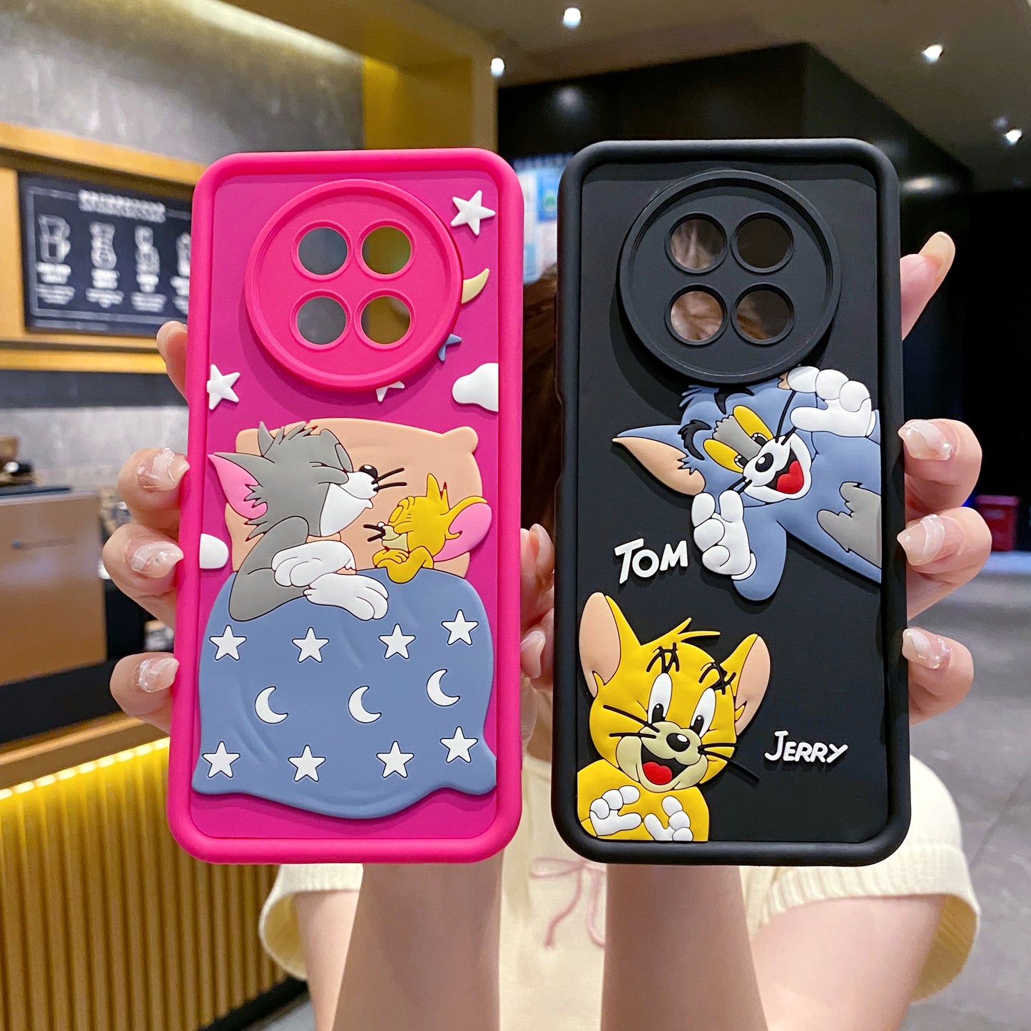 Realme 13 Pro 5G Tom & Jerry Soft Silicone Cute 3D Cartoon Back Cover Case - Tom & Jerry