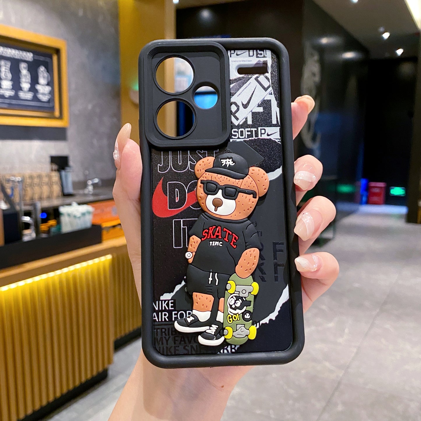 Redmi Note 13 Pro Plus 5G Bear Soft Silicone Cute 3D Cartoon Back Cover Case - Bear