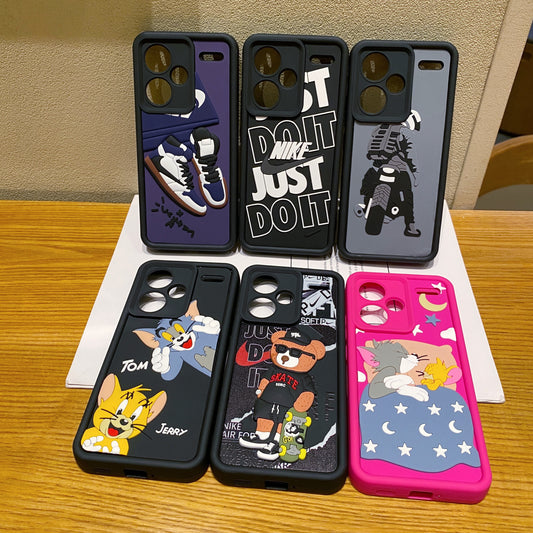 Redmi Note 13 Pro Plus 5G Moto Rider Soft Silicone Cute 3D Cartoon Back Cover Case - Moto Rider