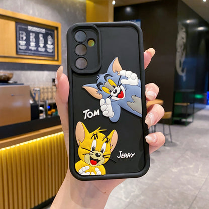 Samsung A34 5G Tom & Jerry Soft Silicone Cute 3D Cartoon Back Cover Case - Tom & Jerry