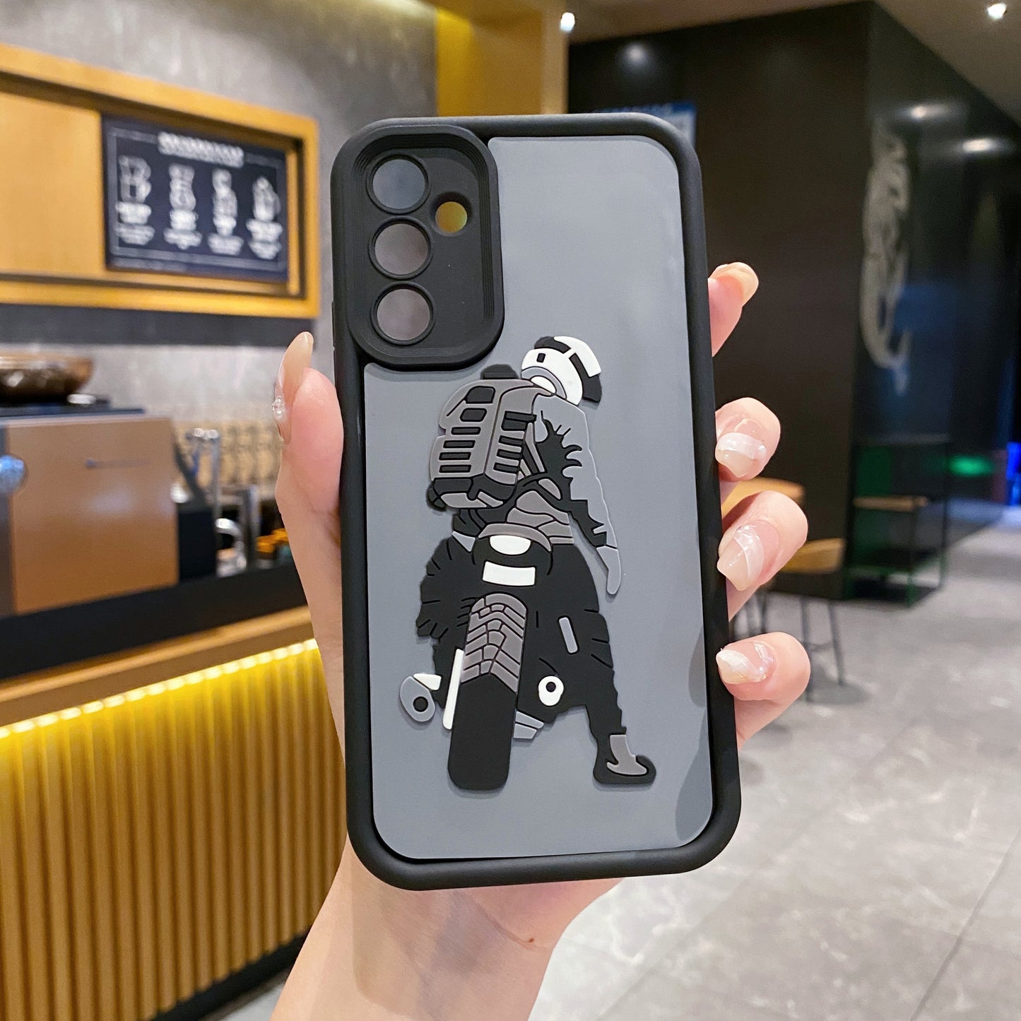 Samsung A34 5G Moto Rider Soft Silicone Cute 3D Cartoon Back Cover Case - Moto Rider