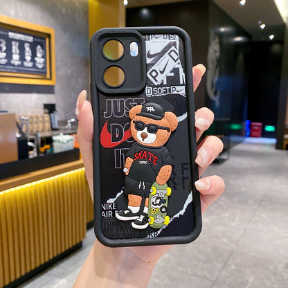 Vivo Y56 5G Bear Soft Silicone Cute 3D Cartoon Back Cover Case - Bear
