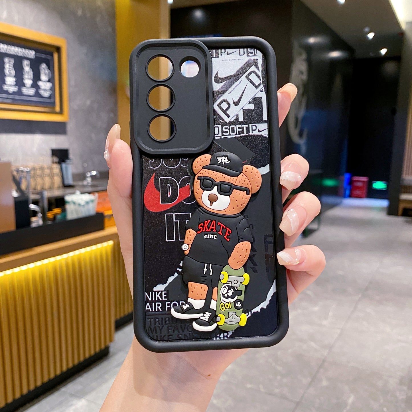 Vivo T3 5G Bear Soft Silicone Cute 3D Cartoon Back Cover Case - Bear
