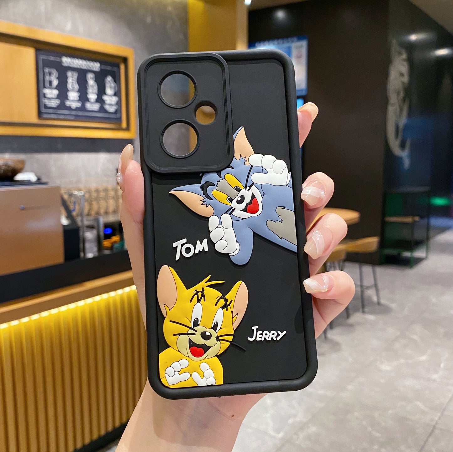OnePlus Nord CE 3 Lite 5G Tom & Jerry Soft Silicone Cute 3D Cartoon Back Cover Case - Tom & Jerry
