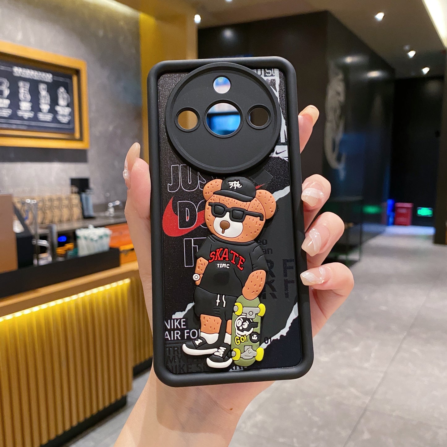 Reame 12 / 12X 5G Bear Soft Silicone Cute 3D Cartoon Back Cover Case - Bear