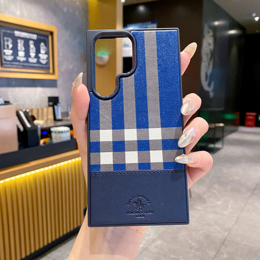 Samsung Ultra Series Branded Premium Polo Leather Back Case - Blue
