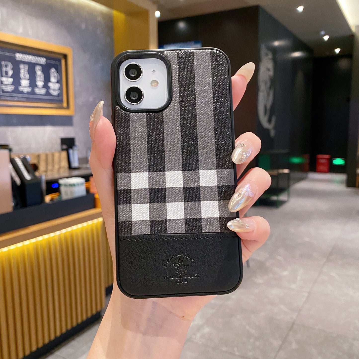 Apple iPhone 11 Branded Premium Polo Leather Back Case - Black