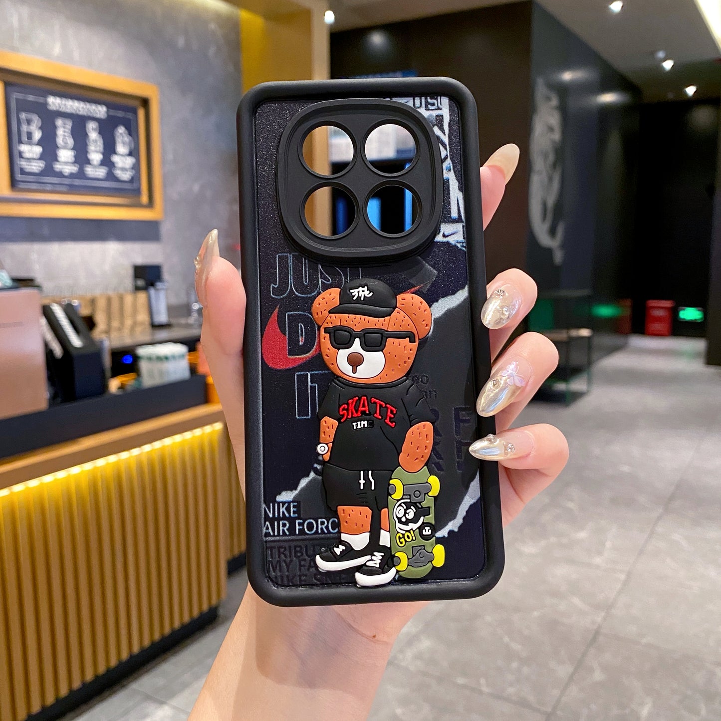 Redmi Note 14 Pro 5G Bear Soft Silicone Cute 3D Cartoon Back Cover Case - Bear