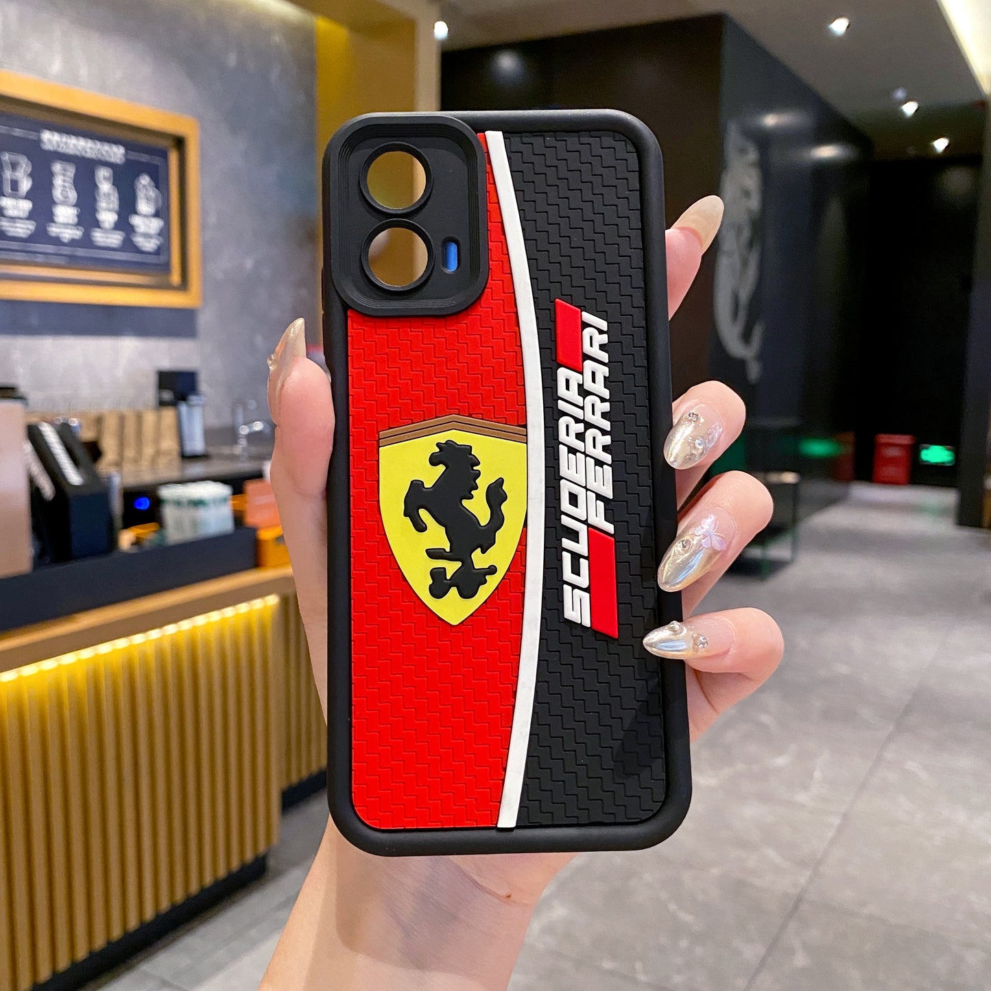 Motorola Moto G34 5G Ferrari Soft Silicone Cute 3D Cartoon Back Cover Case -Ferrari
