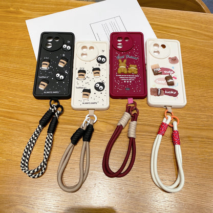 Vivo V30e 5G Coffee Soft Silicone Lanyard Back Cover Case - Lanyard 1