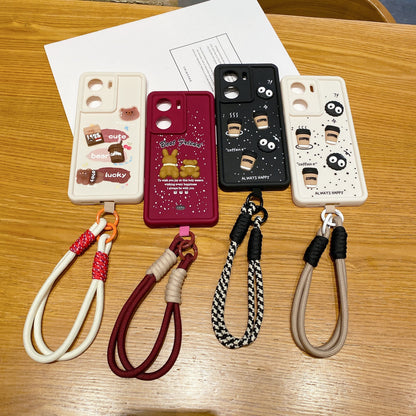 Vivo V29e 5G Teddy Bear Soft Silicone Lanyard Back Cover Case - Lanyard 3