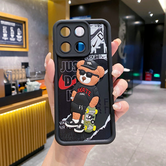 Realme 11 / 11x 5G Bear Soft Silicone Cute 3D Cartoon Back Cover Case - Bear