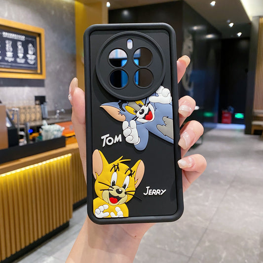 Realme 12 Pro/12 Pro+ 5G Tom & Jerry Soft Silicone Cute 3D Cartoon Back Cover Case - Tom & Jerry