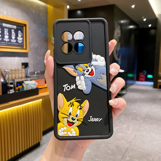 One Plus 11r 5G Tom & Jerry Soft Silicone Cute 3D Cartoon Back Cover Case - Tom & Jerry