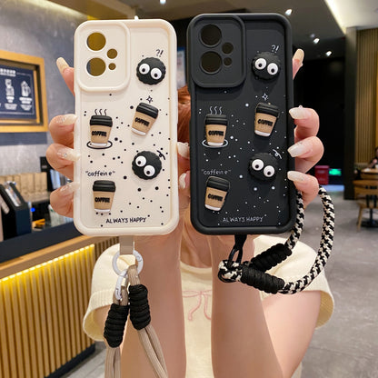 OnePlus Nord Ce 2 Lite 5G Coffee Soft Silicone Lanyard Back Cover Case - Lanyard 2