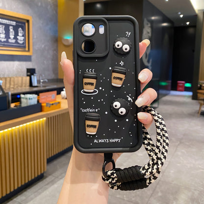 Vivo Y56 5G Coffee Soft Silicone Lanyard Back Cover Case - Lanyard 1