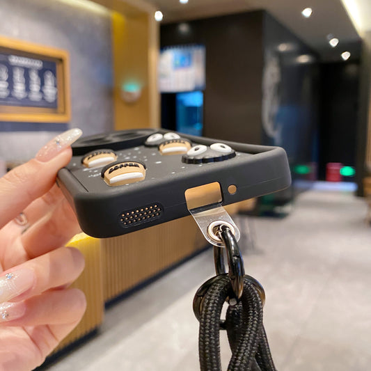 Realme 12 Pro/12 Pro+ 5G Coffee Soft Silicone Lanyard Back Cover Case - Lanyard 1