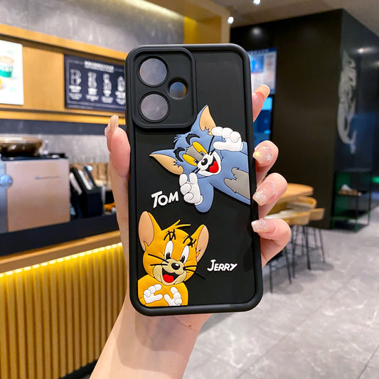 Redmi 13c 5G Tom & Jerry Soft Silicone Cute 3D Cartoon Back Cover Case - Tom & Jerry