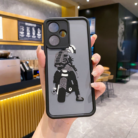 Redmi 13c 5G Moto Rider Soft Silicone Cute 3D Cartoon Back Cover Case - Moto Rider