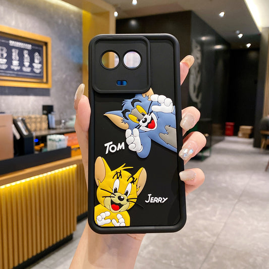 Realme 11 / 11x 5G Tom & Jerry Soft Silicone Cute 3D Cartoon Back Cover Case - Tom & Jerry