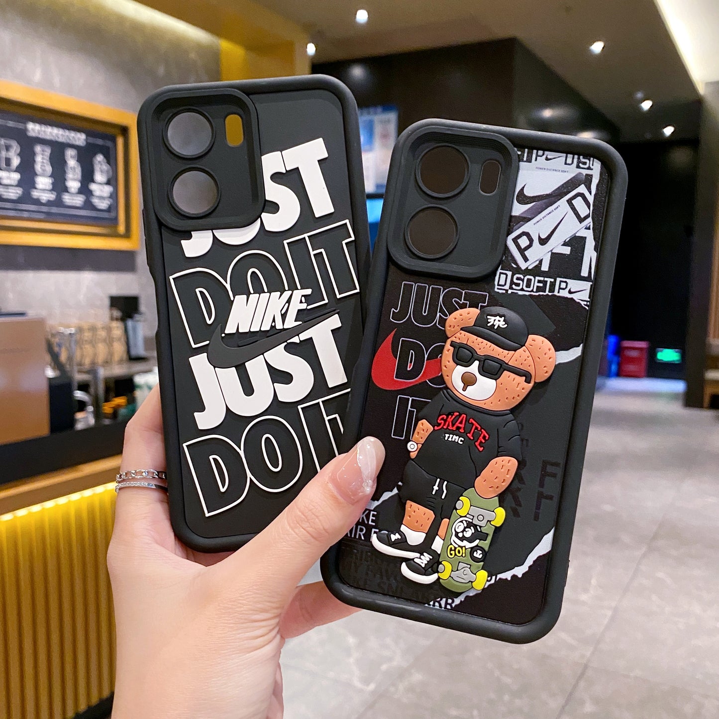 Vivo Y16 5G Bear Soft Silicone Cute 3D Cartoon Back Cover Case - Bear