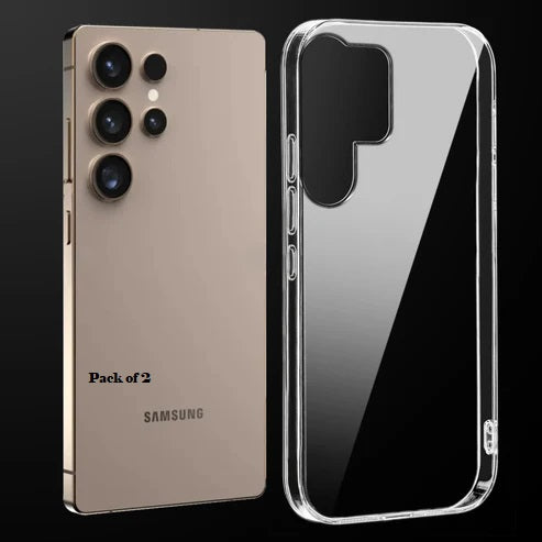 (Pack Of 2) Samsung S24 Ultra 5g Anti-Yellow Crystal Clear Hard Back Case Cover