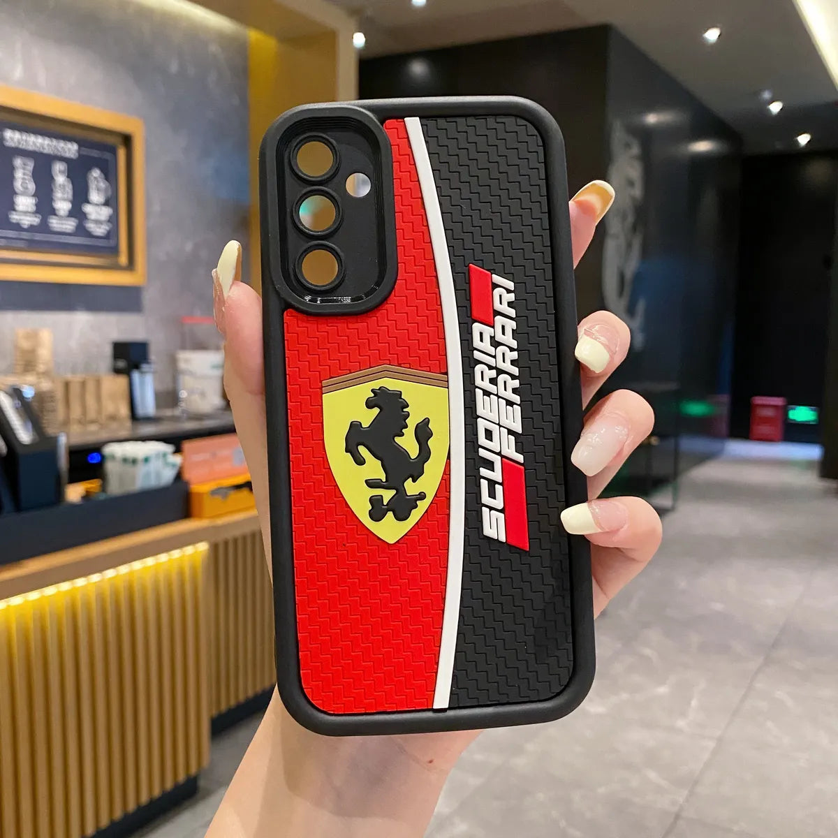 Samsung A55 5G Ferrari Soft Silicone Cute 3D Cartoon Back Cover Case - Ferrari
